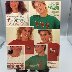 Vintage Waste Canvas Patterns, Holiday Fashion Cross Stitch, Banar Designs CL 78